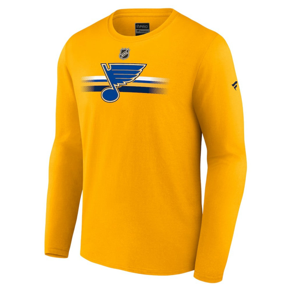 St. Louis Blues Fanatics Authentic Pro Primary Long Sleeve T-Shirt - Gold - NHL