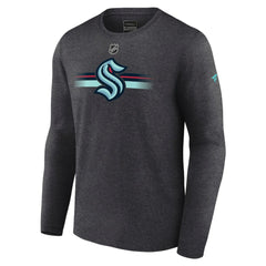 Seattle Kraken Fanatics Authentic Pro Secondary Long Sleeve T-Shirt - Heather Charcoal - NHL