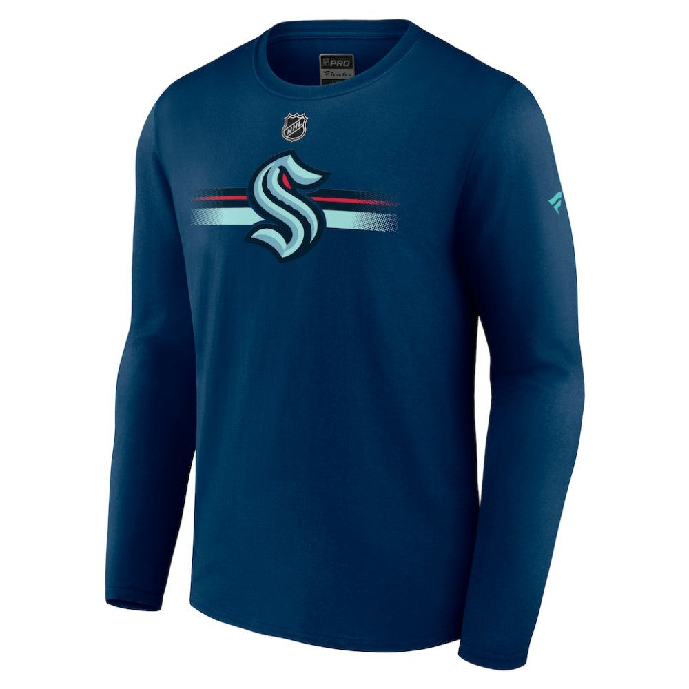Seattle Kraken Fanatics Authentic Pro Secondary Long Sleeve T-Shirt - Deep Sea Blue - NHL