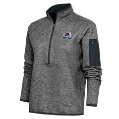 Colorado Avalanche Antigua Women's Team Logo Fortune Quarter-Zip Jacket - Heather Charcoal - NHL