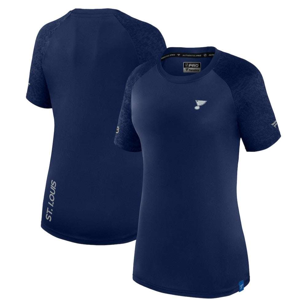 St. Louis Blues Fanatics Women's Authentic Pro Tech T-Shirt - Navy - NHL