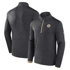 Boston Bruins Fanatics Authentic Pro Quarter-Zip Pullover Top - Heather Charcoal - NHL