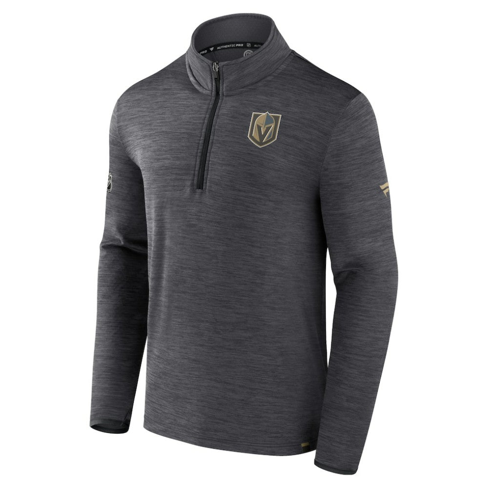 Vegas Golden Knights Fanatics Authentic Pro Quarter-Zip Pullover Top - Heather Charcoal - NHL