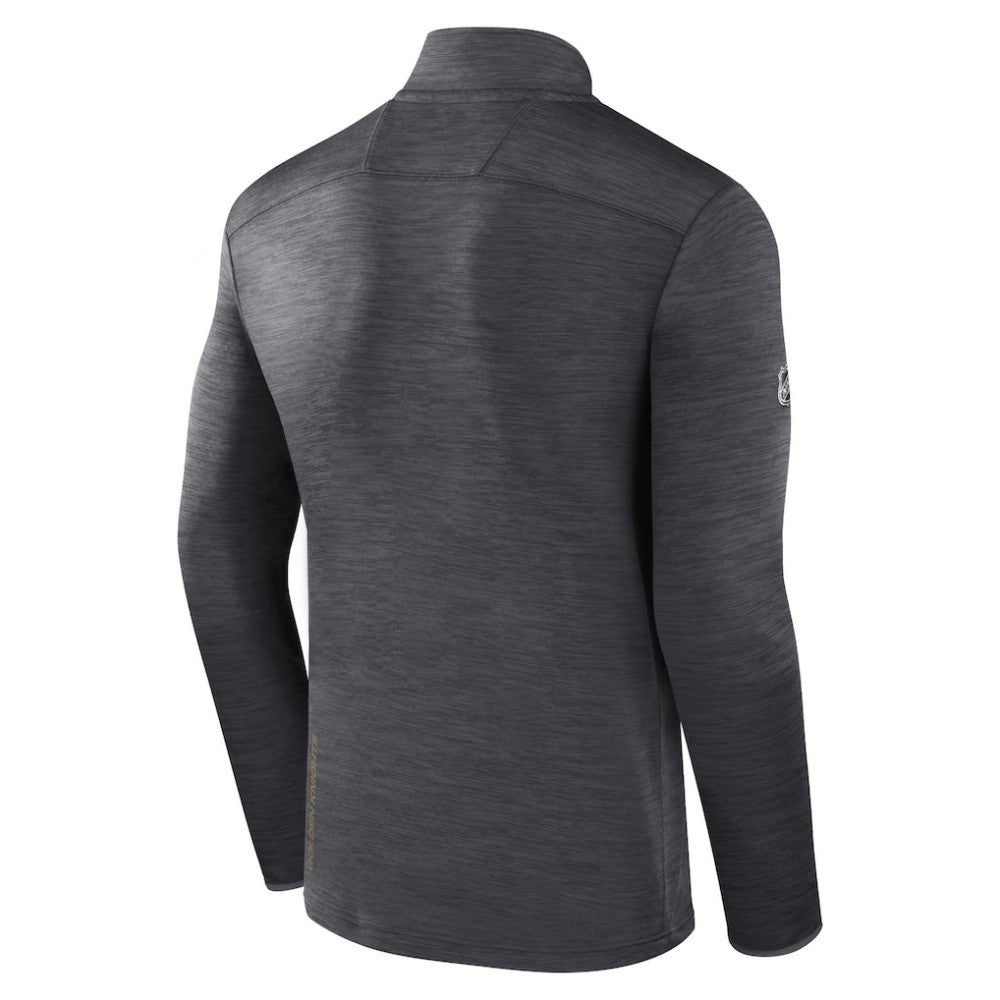 Vegas Golden Knights Fanatics Authentic Pro Quarter-Zip Pullover Top - Heather Charcoal - NHL