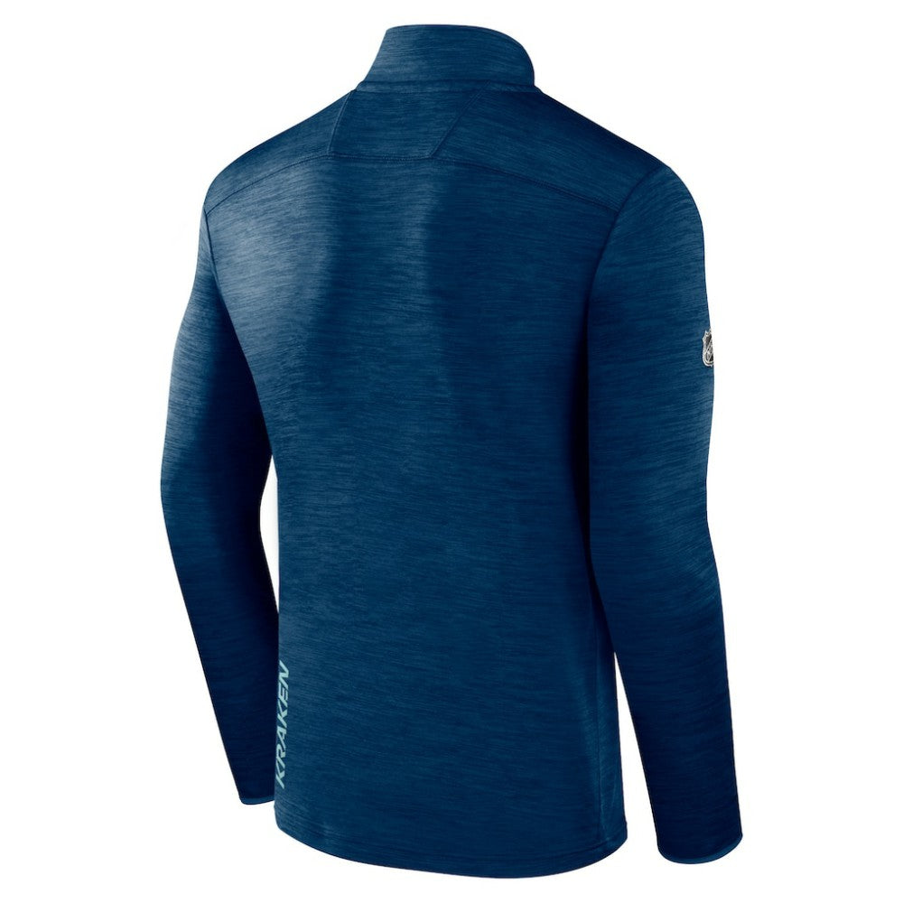 Seattle Kraken Fanatics Authentic Pro Quarter-Zip Pullover Top - Deep Sea Blue - NHL