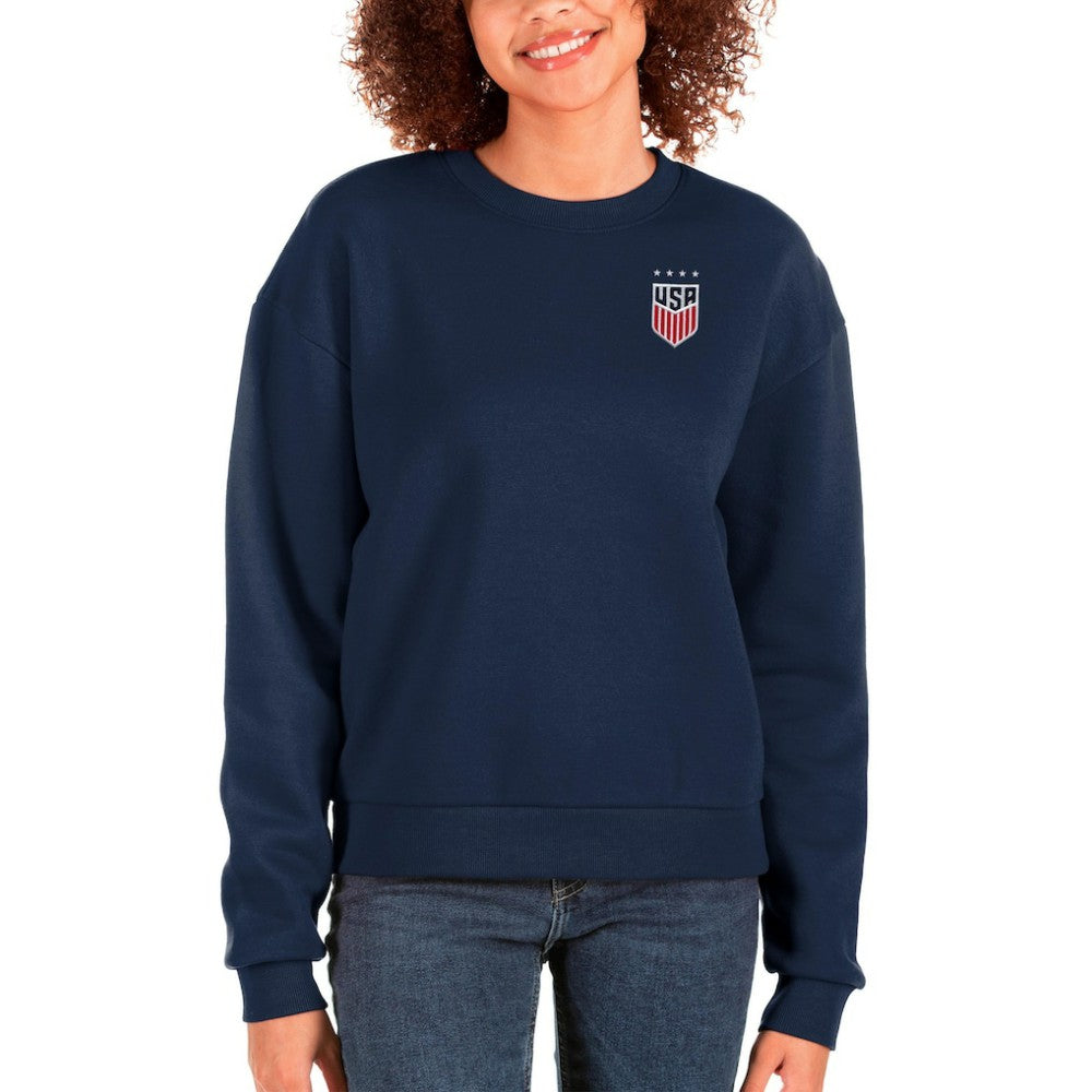 USWNT Antigua Women's Victory Crewneck Pullover Sweatshirt Navy - FIFA World CUP