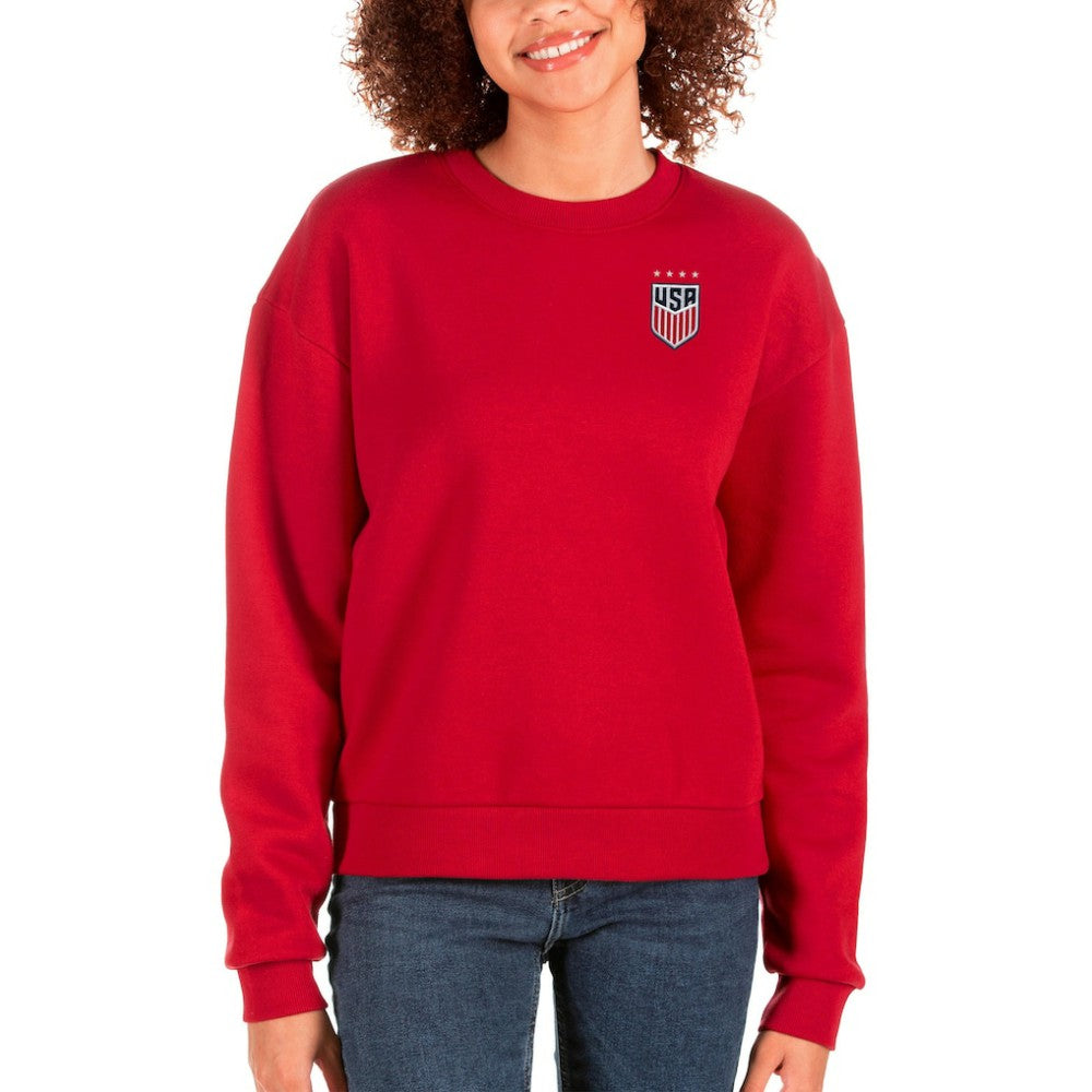 USWNT Antigua Women's Victory Crewneck Pullover Sweatshirt Red - FIFA World CUP