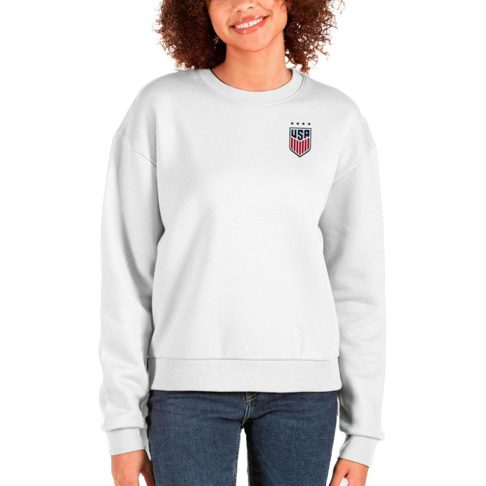 USWNT Antigua Women's Victory Crewneck Pullover Sweatshirt White - FIFA World CUP