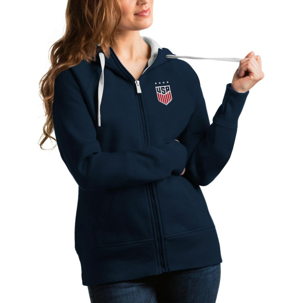 USWNT Antigua Women's Victory Full-Zip Hoodie Navy - FIFA World CUP
