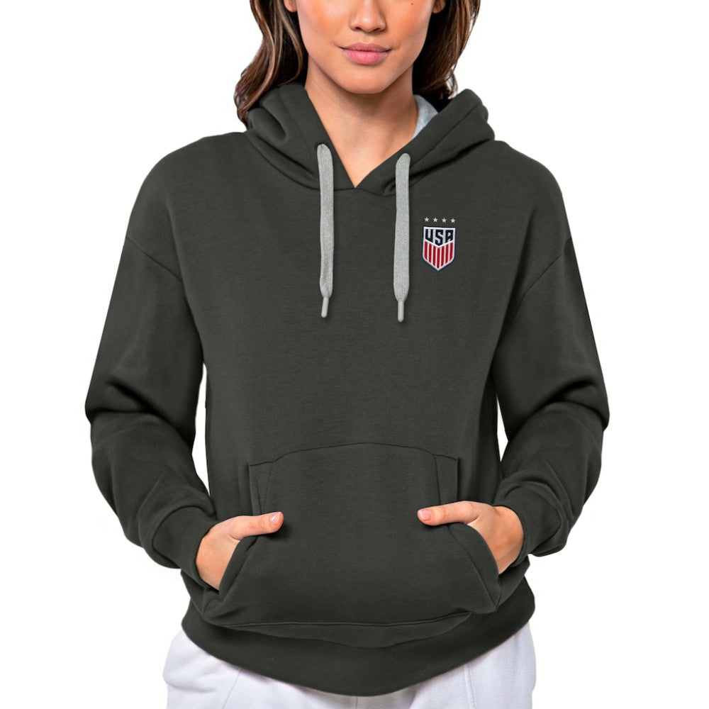 USWNT Antigua Women's Victory Pullover Hoodie Charcoal - FIFA World CUP