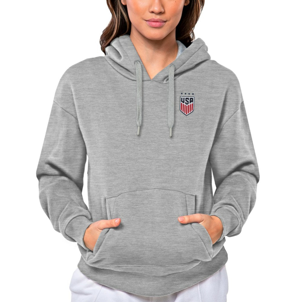 USWNT Antigua Women's Victory Pullover Hoodie Gray - FIFA World CUP