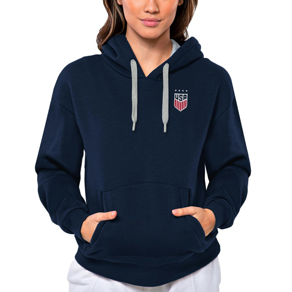 USWNT Antigua Women's Victory Pullover Hoodie Navy - FIFA World CUP