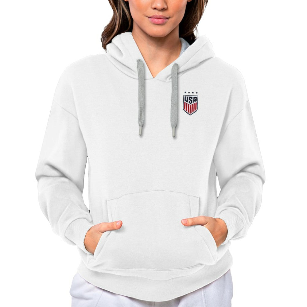 USWNT Antigua Women's Victory Pullover Hoodie White - FIFA World CUP