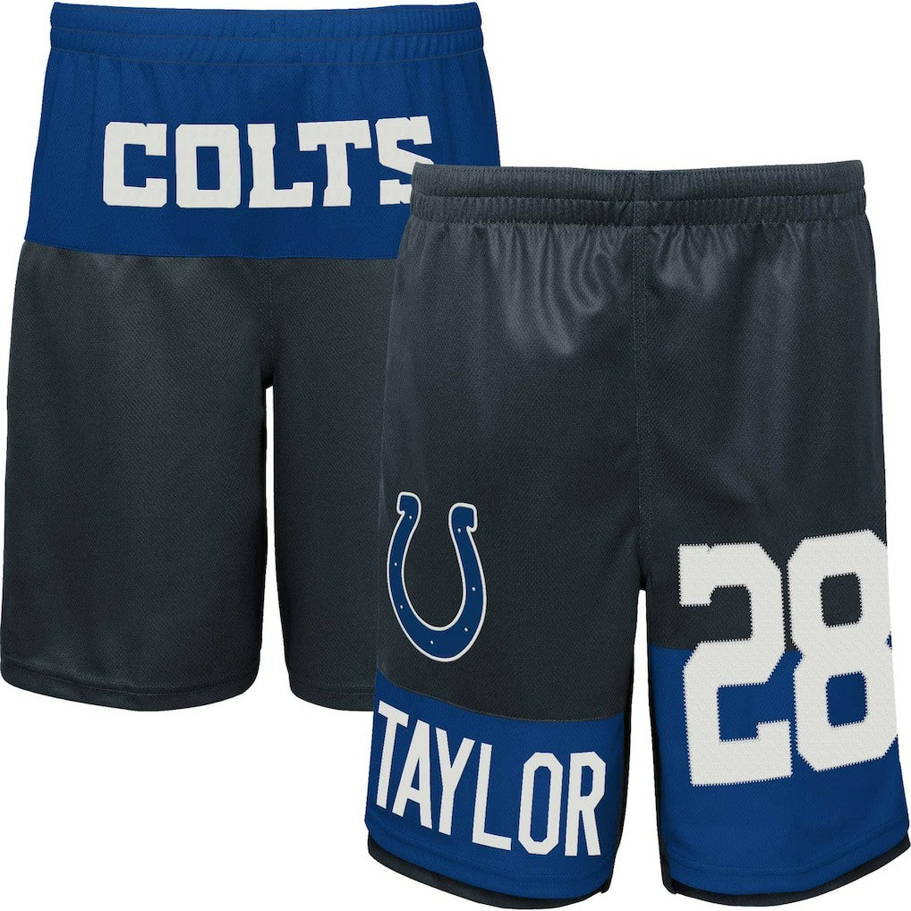 Jonathan Taylor Indianapolis Colts Youth Player Name & Number Shorts Navy | NFL