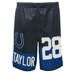 Jonathan Taylor Indianapolis Colts Youth Player Name & Number Shorts Navy | NFL