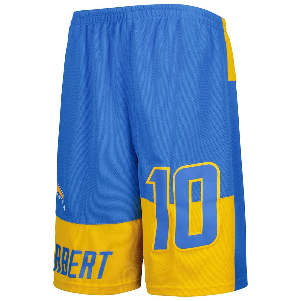 Justin Herbert Los Angeles Chargers Youth Player Name & Number Shorts Powder Blue | NFL