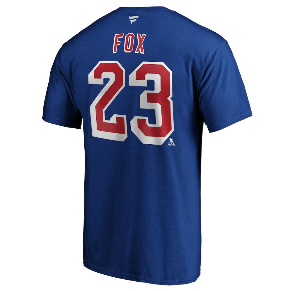Adam Fox New York Rangers Fanatics Authentic Stack Name & Number T-Shirt - Blue - NHL