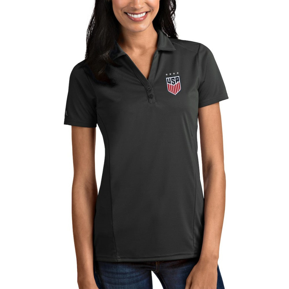 USWNT Antigua Women's Tribute Polo Charcoal - FIFA World CUP