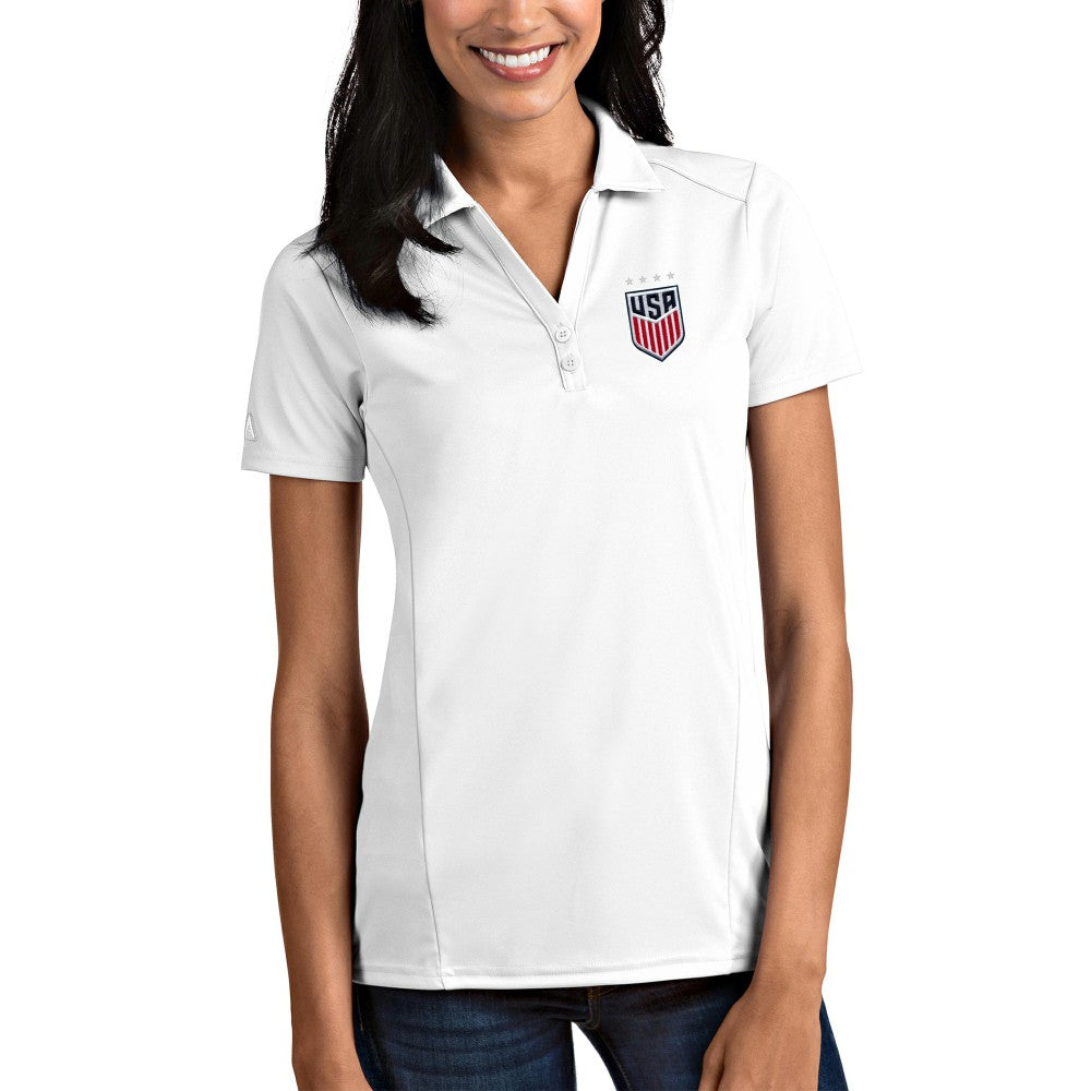 USWNT Antigua Women's Tribute Polo White - FIFA World CUP