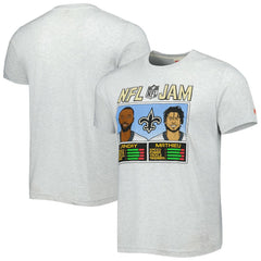 Jarvis Landry & Tyrann Mathieu New Orleans Saints Homage Unisex NFL Jam Tri-Blend T-Shirt Heather Gray | NFL