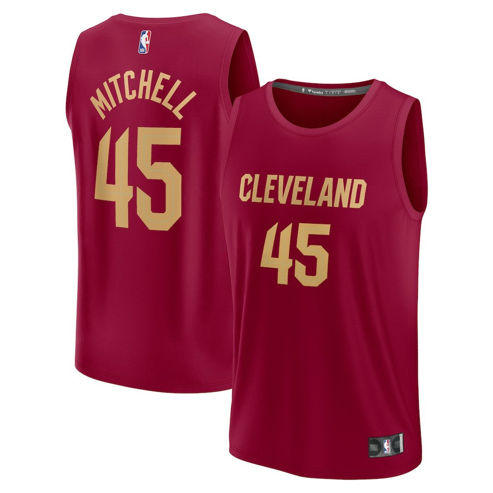 Donovan Mitchell Cleveland Cavaliers Fast Break Replica Jersey Icon Editi- Wine - NBA