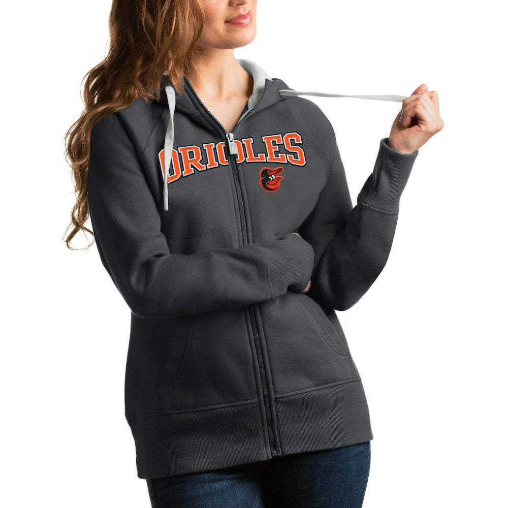 Baltimore Orioles Antigua Women's Team Logo Victory Full-Zip Hoodie - MLB