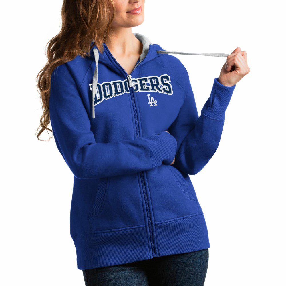 Los Angeles Dodgers Antigua Women's Team Logo Victory Full-Zip Hoodie - MLB