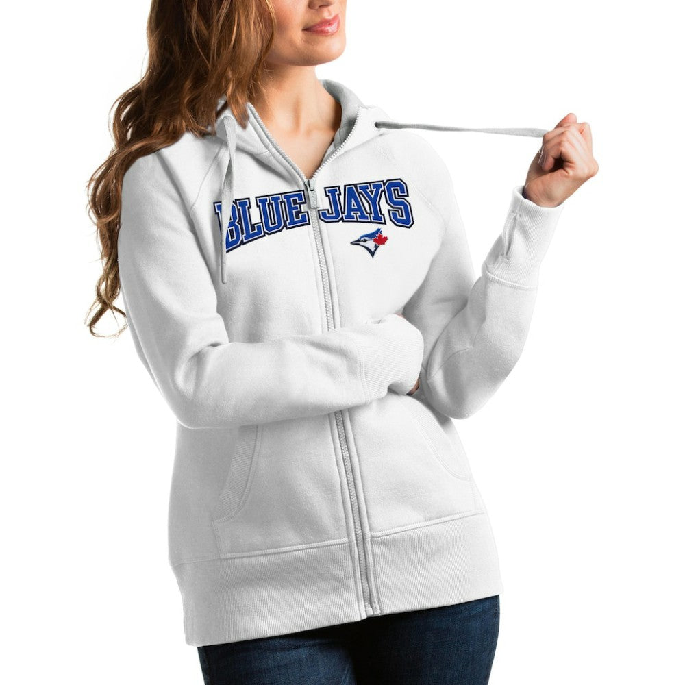 Toronto Blue Jays Antigua Women's Team Logo Victory Full-Zip Hoodie - MLB