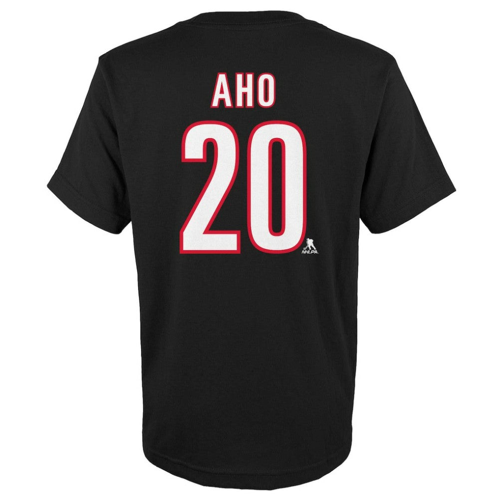Sebastian Aho Carolina Hurricanes Youth Player Name & Number T-Shirt - Black - NHL