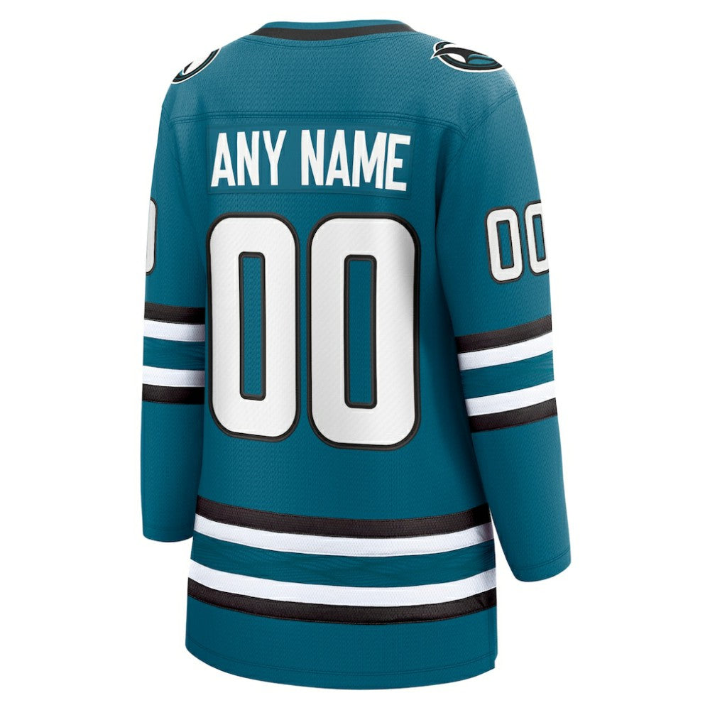 San Jose Sharks Fanatics Women's Home Breakaway Custom Jersey - Teal - NHL