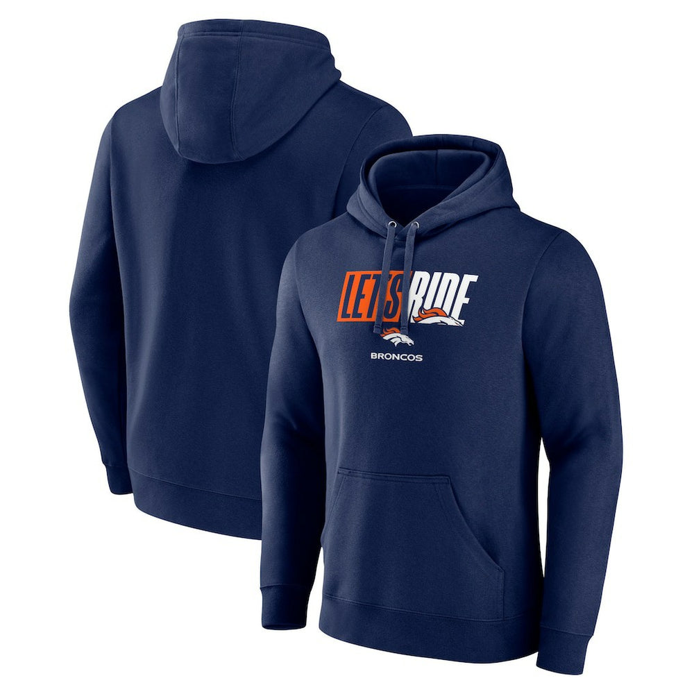 Denver Broncos Let's Ride Pullover Hoodie Navy | NFL