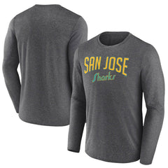 San Jose Sharks Fanatics Special Edition 2.0 Scoring Chance Long Sleeve T-Shirt - Heather Charcoal - NHL