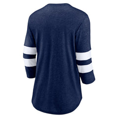 Seattle Kraken Fanatics Women's Special Edition 2.0 Barn Burner 3/4 Sleeve T-Shirt - Heather Deep Sea Blue - NHL