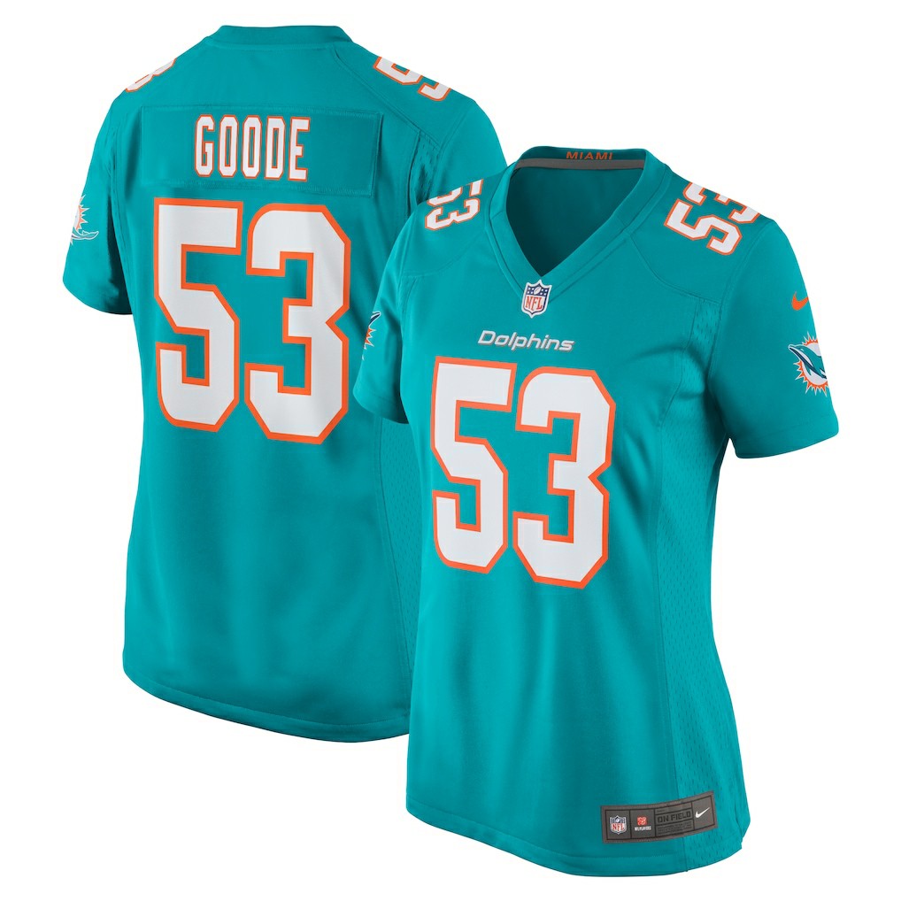 Cameron Goode Miami Dolphins Women's Game Player Jersey Aqua | Nike for Sale