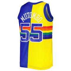 Dikembe Mutombo Denver Nuggets Hardwood Classics 1991/92 Split Swingman Jersey Royal/Gold - NBA