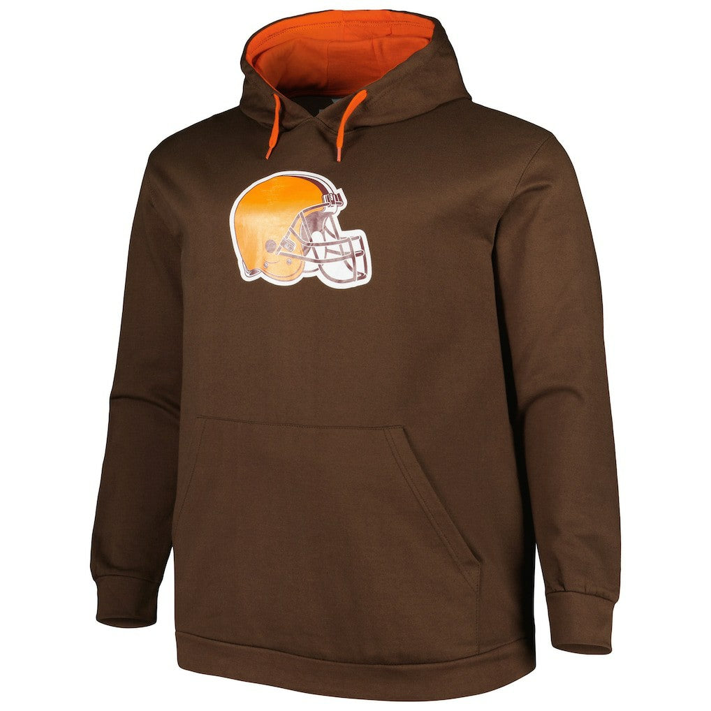 Cleveland Browns Big & Tall Logo Pullover Hoodie Brown | NFL