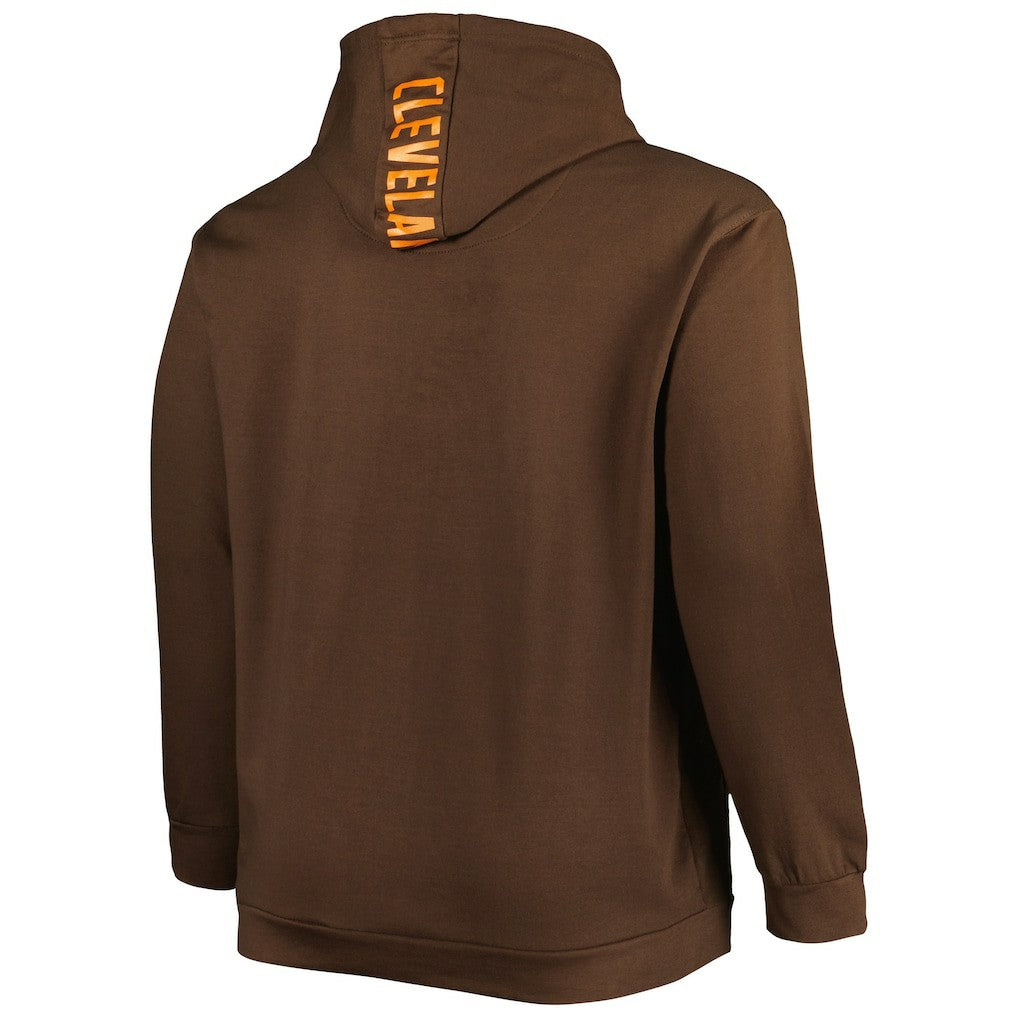 Cleveland Browns Big & Tall Logo Pullover Hoodie Brown | NFL