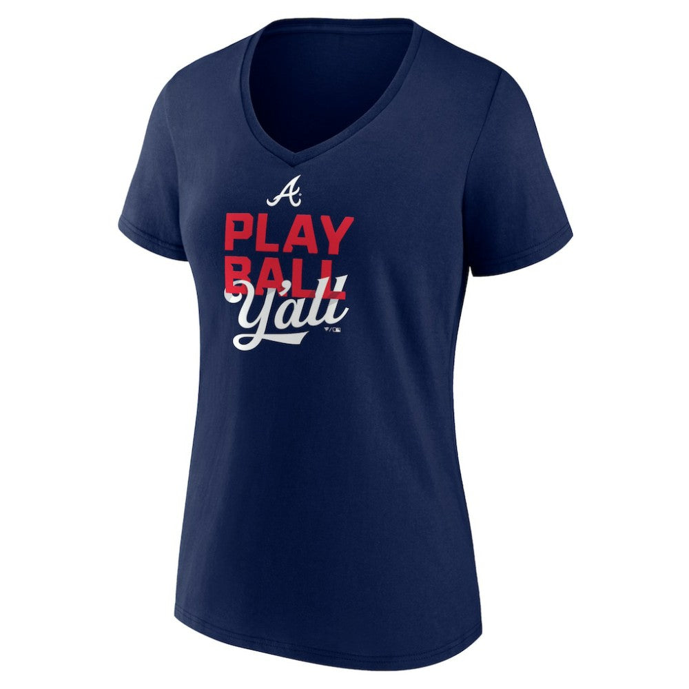 Atlanta Braves Women's Play Ball V-Neck T-Shirt - MLB