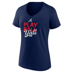 Atlanta Braves Women's Play Ball V-Neck T-Shirt - MLB
