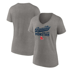 Boston Red Sox Women's Beauty And The Monstah V-Neck T-Shirt - MLB