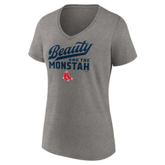 Boston Red Sox Women's Beauty And The Monstah V-Neck T-Shirt - MLB