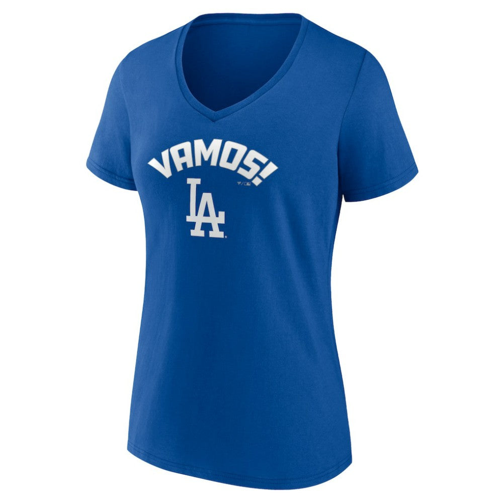 Los Angeles Dodgers Women's Vamos V-Neck T-Shirt - MLB