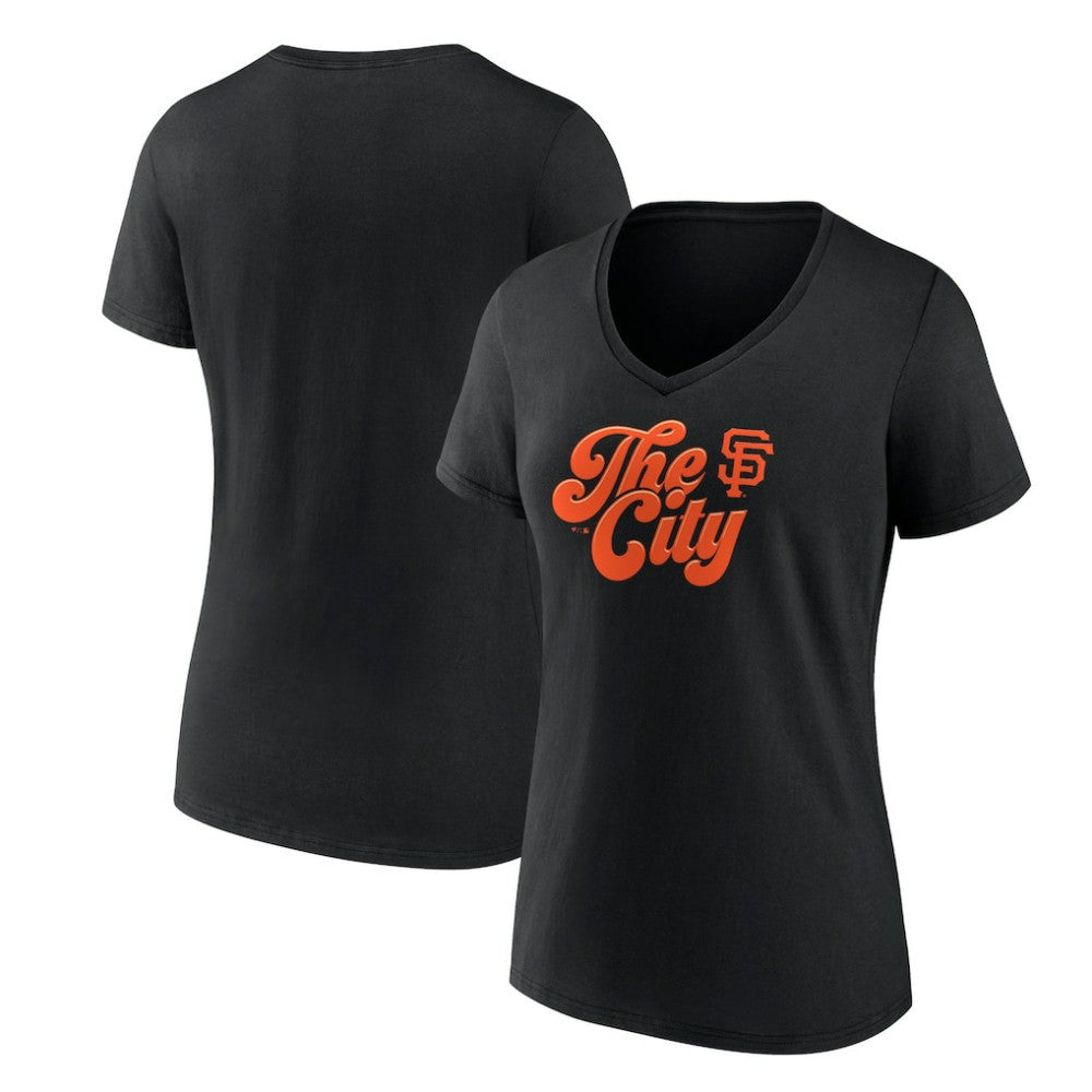 San Francisco Giants Women's Scripty City V-Neck T-Shirt - MLB