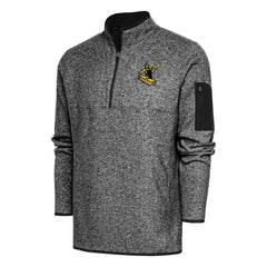 Pittsburgh Steelers Antigua Throwback Fortune Quarter-Zip Pullover Jacket Heather Black | NFL