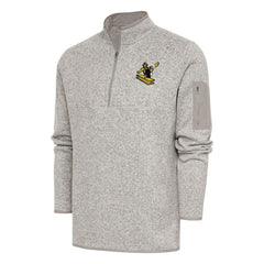 Pittsburgh Steelers Antigua Throwback Fortune Quarter-Zip Pullover Jacket Oatmeal | NFL