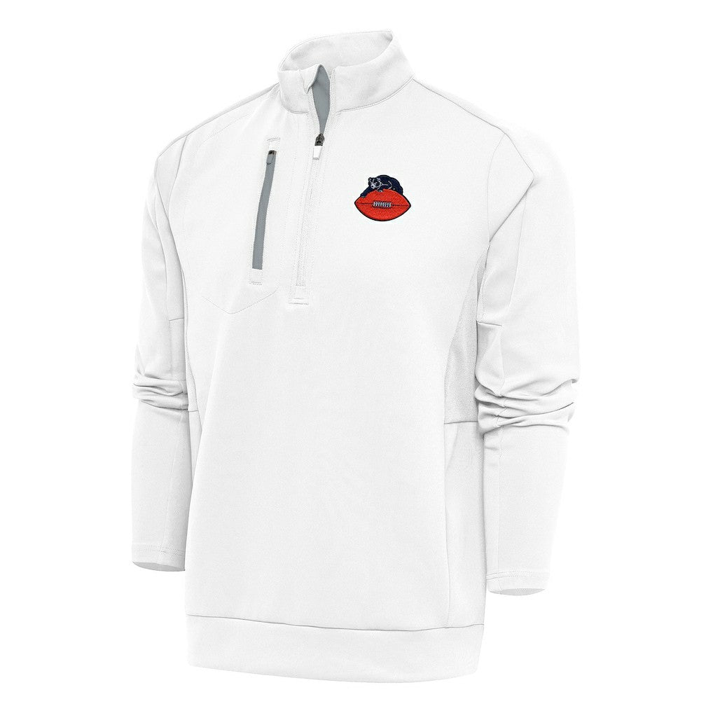 Chicago Bears Antigua Team Logo Throwback Generation Quarter-Zip Pullover Top White | NFL