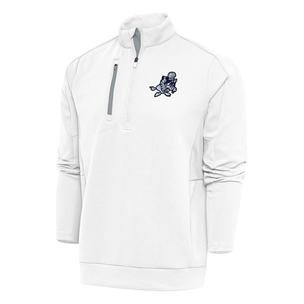 Dallas Cowboys Antigua Team Logo Throwback Generation Quarter-Zip Pullover Top White | NFL