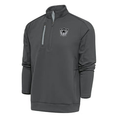 Las Vegas Raiders Antigua Team Logo Throwback Generation Quarter-Zip Pullover Top Charcoal | NFL