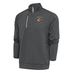 Baltimore Ravens Antigua Team Logo Throwback Generation Quarter-Zip Pullover Top Charcoal | NFL