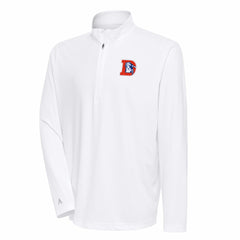 Denver Broncos Antigua Team Logo Throwback Tribute Quarter-Zip Pullover Top White | NFL